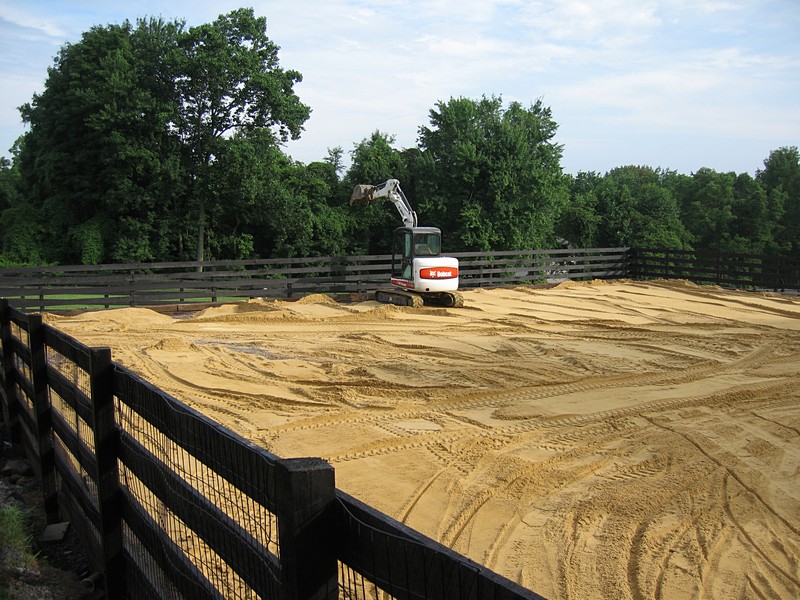 during construction of Equestrian Outdoor Riding Arena