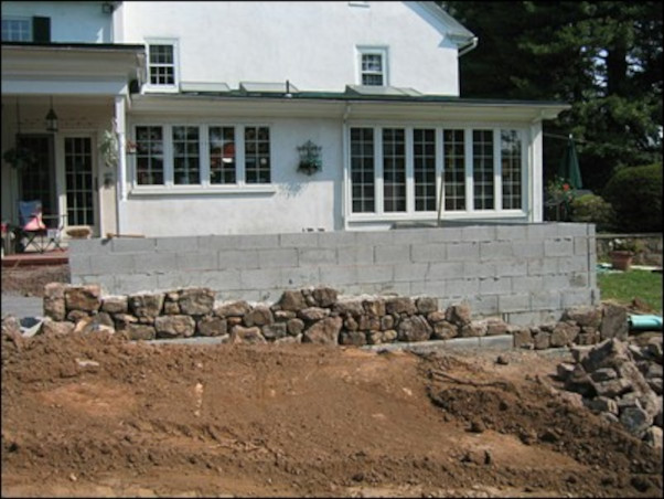 during the construction of Fieldstone Walls