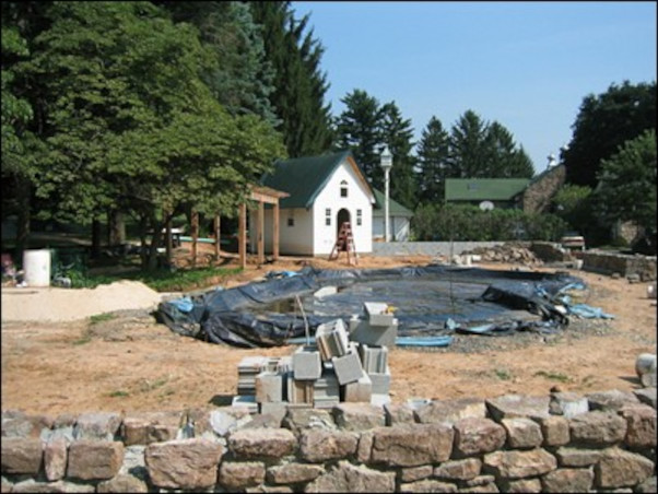during the construction of Fieldstone Walls